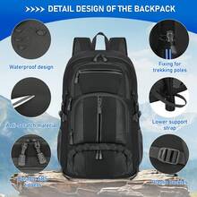 Hiking Backpack 40L Packable Backpack For Men Waterproof Camping Backpacks Lightweight Outdoor Sport Travel Daypack