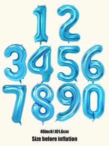 2 个 40 英寸（约 101.6 厘米）蓝色巨型数字氦气铝箔气球，大号数字气球适合生日派对、毕业典礼、周年纪念、派对装饰、拍照、家庭聚会、新年 - 彩色 - 查看 3