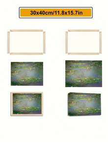 1pc Original Wooden Frame, Decorative Art Style, Thick Canvas Support, DIY Frame, Suitable For Artistic Oil Paintings And Wall Decor, Fits Home, Living Room, Office, High-End, Bathroom, Party, Gift, Couples - Multicolor - View 29