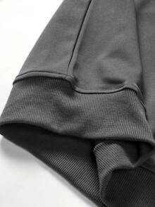 GRDR Men's Casual Solid Color Crew Neck Sweatshirt - Dark Grey - View 6