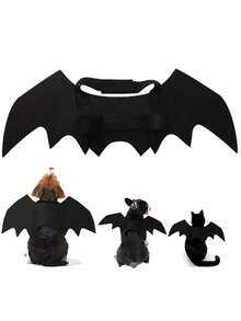 1pc Halloween Cute Pet Clothes Black Bat Wings Harness Costume Cosplay Cat Dog Halloween Party For Pet Supplies Halloween Halloween Costumes - Black - View 9