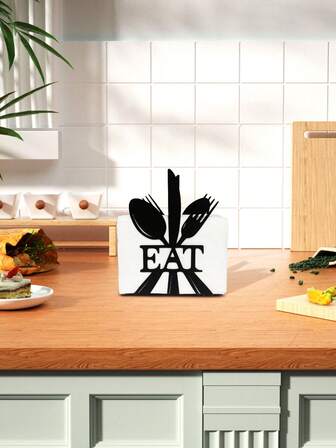 1 件黑色北欧风格餐具、香槟杯、金属餐巾架 - 圆形壁挂式餐巾分配器，精致镂空设计，适用于厨房、餐厅、节日装饰：圣诞节、感恩节 | 表面光滑