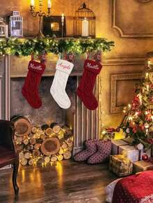1 chiếc tất Giáng sinh thêu tên cá nhân, tất Giáng sinh đan thủ công cho gia đình, tất Giáng sinh năm 2025 có tên trẻ em, tất Giáng sinh gia đình. Quà tặng cho gia đình, quà tặng cho trẻ em, quà tặng cho nữ, tất Giáng sinh, quà Giáng sinh, đồ dùng quà tặng Giáng sinh - Nhiều màu - Xem 3