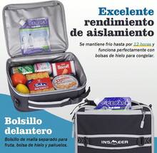 INSMEER Bolsa de Almuerzo Plegable Grande - 32 Latas\/16L, Lonchera Termica para Impermeable y A Prueba de Fugas, Bolsas Termicas Reutilizable para Trabajo, Oficina, Viajes, Unisexo - Gris - Ver 3