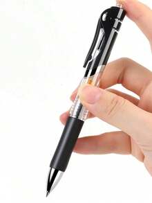 Set de 15 bolígrafos de gel retráctiles con tinta negra/roja/azul de 0.5mm con recambios, útiles de oficina y escolares