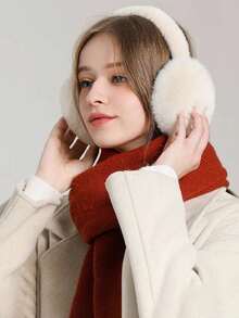 1 Pack Winter Earmuffs Foldable Fluffy Ears Plush Fluffy Warmer Women's Cute Earmuffs With Plush Heat Liner Furry Winter Outdoor Cold Weather Winter Accessories