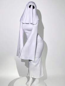 1pc Ghost Costume, Cute Ghoul Outfit Set, Cosplay Role-Playing Dress, Suitable For Holiday Parties, Performances, Balls, Stages, Halloween And All Festivals, Includes Dress Only