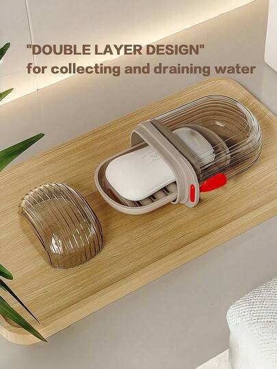 علبة صابون قطعة واحدة، طبق صابون للسفر مع غطاء، علبة صابون محكمة الإغلاق محمولة للرحلات