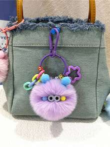 1 Stück süßer, niedlicher kleiner Holzkohle-Ball Cartoon Schlüsselanhänger, kreative hässlich-süße Holzkohle-Ball Anhänger, modischer retro Studenten Plüsch Puppen Schlüsselanhänger Ornament, geeignet für Weihnachten, Valentinstag, Halloween, Ostern und andere Feiertage, niedlicher Plüsch Monster Schlüsselanhänger Geschenktüte Anhänger Auto Zubehör Lehrer Freundin Schwester Geschenkideen