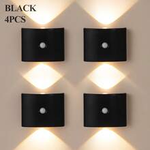 LED智能感应夜灯，室内人体感应壁灯，无线LED壁灯，壁灯，电池供电，粘贴式设计，可旋转，便携，安装简便，色温和亮度可调，适用于走廊、浴室、卧室、厨房、橱柜、楼梯、入口、床头柜、书桌、衣柜、家居装饰、客厅装饰，人体感应灯，床头灯，LED灯，无线灯 - 彩色 - 查看 25