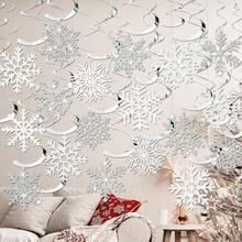 Winter Snowflake Hanging Swirl Decorations, White Silver Christmas Glitter Snowflake Hanging Swirls Ornaments Ceiling Streamers For Xmas Winter Wonderland Frozen New Year Birthday Party Supplies - Multicolor - View 5