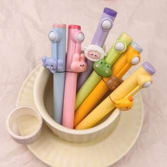 Creative Fidget Rolling Ball Animal Shaped Highlighter Pen, Glow-In-The-Dark, Suitable For Students To Highlight And Take Notes, Aesthetic For Journaling