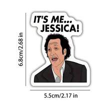 Adesivo de vinil It's Me Jessica Hot Chick, 2 peças, acabamento fosco, autoadesivo, uso único, adesivos para garrafas de água, copos, laptops, chapéus, capas de celular - formato assimétrico, aplicação de superfície versátil