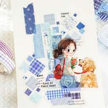 40 Stücke/Packung Stoff Scrapbooking Aufkleber, kreative ästhetische Aufkleber-Decals, DIY dekorative Collage Bastelbedarf, Geschenk für Feiertage, personalisiertes Sammelalbum Schulmaterial - Grün - Übersicht 9