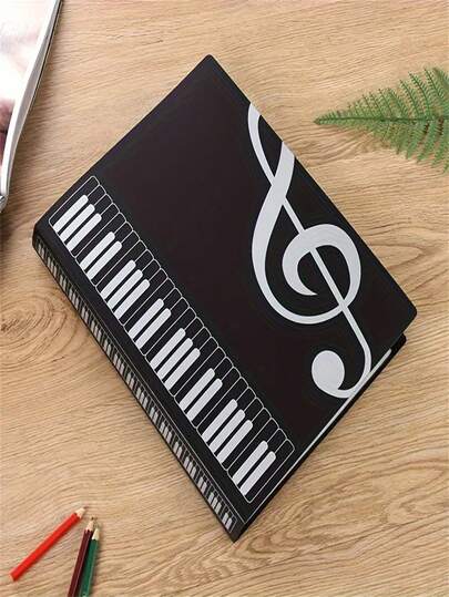 1pc Music File Folder With 40 Pockets - Organize And Protect Your Sheet Music And Documents, Durable And Water-Resistant File Folder For Musicians, Rehearsals, Performances And Classrooms, Ideal Gift For Students, Music Workers, Musicians, Songwriters, Artists, Office Supplies And Stationery Storage, Perfect For Beginners And Music Lovers, Excellent New Year Or Birthday Gift