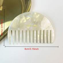 网络红人同款几何造型醋酸纤维梳子，简约日韩复古可爱优雅半圆发梳，美发工具，美发用品，旅行必备，旅行，理发师，发型师，理发配件，情人节，美发用品，发型师，理发店，沙龙，度假必备，美发产品，理发店，情人节礼物，女士旅行必备，发型师工具 - 美人魚白 - 查看 6