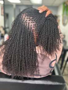 QVR QUEEN VIRGIN REMY QVR African Kinky Curly Bulk Human Hair Extensions, Suitable For Micro Braids, Dreadlocks, Boho Braids, Natural Black - Natural Black - View 2