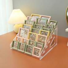 1 suport acrilic pentru cosmetice, raft de depozitare cu mai multe niveluri pentru parfum, îngrijirea pielii, articole de machiaj, suport robust în formă de piramidă pentru sufragerie, baie, dormitor, decor pentru casă