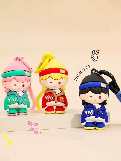 1pc Cute Boy Doll Keychain, Fashionable Student Backpack Pendant, Keychain Halloween Accessories Teachers Day Christmas Gift Ideas Bag Accessories Lanyards With Id Holder Car Accessories Bag Charms