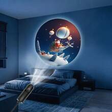 1 pièce Mini projecteur USB flocon de neige/Père Noël avec lumière LED, convient pour l'éclairage d'ambiance de la maison, la décoration de la pièce, les cadeaux muraux, l'éclairage des fêtes, la décoration de Halloween et de Noël. Décoration de Noël, décoration de sapin de Noël, cadeaux, décoration de Thanksgiving, mariage, décoration d'intérieur, décoration d'automne, décoration d'anniversaire, fournitures de fête, décoration intérieure et extérieure, décoration de festival, décoration d'Halloween, décoration murale, ornements d'Halloween - Noir - Voir 3