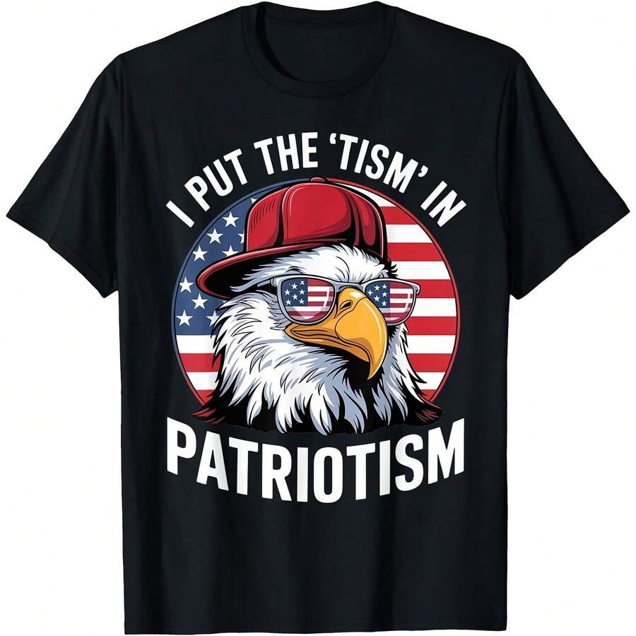 I Put The Ti In Patrioti Athletic An Bald Eagle T-Shirt, Uni - 黑色7 - 查看 1
