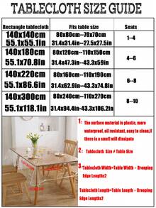 Wodoodporny, odporny na rozlanie oleju, przezroczysty, plastikowy kwadratowy obrus, winylowy, PVC, farmowy, przezroczysty, łatwy do czyszczenia, ochronny na stół do kuchni i jadalni