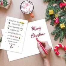 1pc, Romantic Christmas Card, Cute Xmas Poem Card For Him Her Friend, Special Merry Christmas Gift Idea For Husband Wife