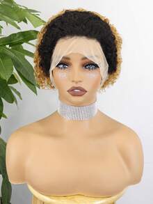 150% Density, Short Curly Wave Lace Frontal Wig - Natural Human Hair, 13x4 Glueless Front, Elegant Pixie Cut Style, Versatile, 6 Inch, Short Curly Wig Curly Wave Lace Front Human Hair Wig For Women Chic Pixie Cut Bob Wig For Women - Halloween Pre-Plucked With Youngsters Hair, Short Curly Human Hair Pixie Cut Wig Human Hair Short Bob Human Hair Wigs Pre Plucked Short Curly Human Hair Wigs Pixie Cut With Baby Hair Pixie Cut Bob Wig