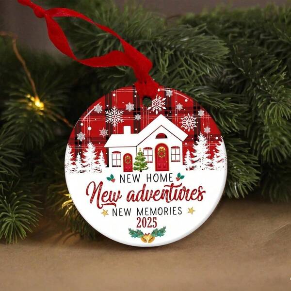 2025 New Home Acrylic Hanging Ornaments - Acrylic Housewarming Christmas Tree Decorations And Keepsakes, Modern Holiday Decorative Gifts For First-Time Homebuyers, Couples Or Families