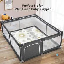 Foldable Baby Play Mat, PIGLOG Waterproof Playmats For Babies And Toddlers Kids, Foam Playmat For Tummy Time, 50x50/59x59/79x71 Playpen Mat, Reversible Portable Baby Floor Mat For Infant, Toddler, Circle(This Product Does Not Include A Fence.) - vòng tròn - Xem 13