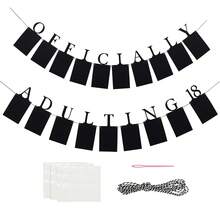 1 Set Black Glitter "Officially 18 Years Old" Banner, Time To Grow Up, Welcome To Adulthood Black Glitter Banner, 18th Birthday Banner, Unisex 18th Birthday Decorations - Multicolor - View 6