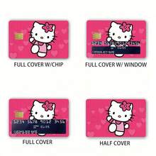 4pcs Sanrio Style Cute Cartoon Credit Card Stickers, Adorable Hello Kitty Pattern, Credit Card Decor Stickers, Protective Stickers, Creative Small Gift, Matte Finish, Durable PVC Card Stickers, Protect Privacy, Waterproof & Scratch-Resistant - Perfectly Fit For Credit Cards, Bank Cards, Transportation Cards, Can Be Removed Damage-Free, Perfect Gift For Halloween & Christmas!