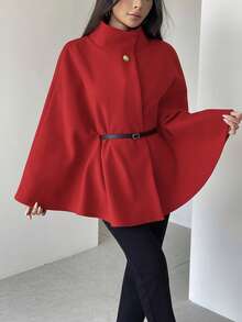 Women's Elegant Red Solid Fabric Belt, Versatile For Woolen Jacket Waist Cincher, Suitable For Halloween, Daily Wear, Dates, Spring, Winter, Autumn