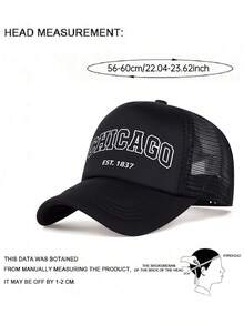 2025 Creative Simple New Breathable Cotton Mesh Hat CHICAGO1837 Printed Men's Outdoor Climbing Travel Sports Fishing Sunshade Hat Women's Fashion High Quality Multi Functional Personalized Decorative Hat Daily Life Party Festival Commuting Wearing Baseball Hat Street Pop Hip Hop Hat Street Dance Skateboarding Hat