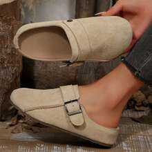 Womens Casual Easter Shoes Flat Loafers Summer Simple Metal Decor - 杏色 - 查看 4