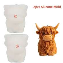 Khuôn nến silicon Highland Cow - Hình động vật dùng cho đồ thủ công DIY, nhựa và trang trí nhà nông, bền và dễ vệ sinh, hoàn hảo cho nến thủ công và trang trí nhà cửa, vật dụng làm nến, mẫu thủ công, bề mặt nhẵn, khuôn đất sét - trắng - Xem 11