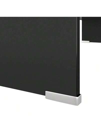 VidaXL TV St /Monitor Riser Zwart 80x30x13 Cm Glass view 5