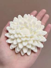 3D Chrysanthemum Blossom Silicone Mold - Scented Candle, Soap, Resin, And Plaster Crafts For DIY Home Decor, Flower-Shaped Candle Holder, Home Decor Mold | Floral Design | Durable Mold - White - View 6