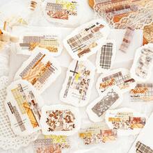 40 Stücke/Packung Stoff Scrapbooking Aufkleber, kreative ästhetische Aufkleber-Decals, DIY dekorative Collage Bastelbedarf, Geschenk für Feiertage, personalisiertes Sammelalbum Schulmaterial - Grün - Übersicht 6