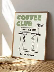 1 件复古橙色意大利浓缩咖啡杯帆布印刷厨房墙壁艺术，每天早晨供应报价标志墙壁艺术有趣的咖啡俱乐部帆布印刷品，卧室装饰，客厅装饰，办公室装饰，餐厅墙壁装饰，墙壁艺术，墙壁装饰，家居装饰，房间装饰，帆布墙壁艺术，海报，带框架的墙壁艺术，可选框架 ﻿ ﻿ - 彩色 - 查看 6