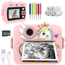 Kids Camera Printer, Instant Photo & Video Printing, 48MP Dual Lens Camera, 3 Rolls High Resolution Paper, Multifunctional Photo Video Printer, Children's Birthday Gift, Best Christmas & New Year Gift - Multicolor - View 3