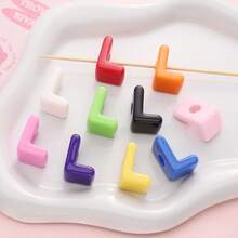 20pcs Multicolor Large Hole Acrylic Letter Beads, Handmade Decorative Letter Spacer Beads For Necklace Accessories, DIY Jewelry, Phone Chain, Jewelry Making, Beading Supplies - DIY - View 8