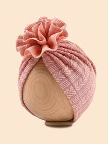 6 Stücke/Packung Baby Beanie Mützen mit Blumen- und Weizenmustern, sehr elastisch & weich, geeignet für Innen- und Außenbereich