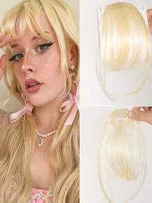 1 Clip-On Air Bangs With Sideburns, Synthetic Hairpiece For Bangs Enhancement, Women's Wig Bangs With Sideburn Hair Accessory Clip, Daily Styling For Women And Girls - Multicolor - View 18