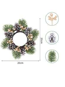1 pièce Guirlande de décoration de Noël artificielle, Bougeoirs de couronne de Noël, Pommes de pin, Glands, Couronnes de feuilles de pin, Décorations de table, Décorations de chambre, Décorations de Noël, Décorations de fête, Fête de Noël, Fête du Nouvel An Décorations de Noël Décorations de Noël pour la maison Cadeaux de Noël Décoration de chambre Décorations de Noël Décorations de chambre à coucher Cadeaux de bas de Noël Cadeaux pour femmes - Multicolore - Voir 10