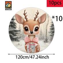 1pc Christmas Red Bathroom Anti-Slip Mat, Flannel Material, Round Floor Mat, Plush Decoration, Suitable For Bathrooms, Doors, Kitchens, Living Rooms And Other Occasions, Machine Washable, Anti-Slip, Christmas Decoration, Can Be Given As A Gift - Multicolor - View 16