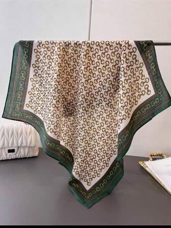 Pañuelo de seda casual con estampado de cadena vintage