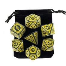 7pcs Polyhedral Dice Set With Velvet Bag, Tabletop RPG Accessories, Perfect Christmas/Halloween Gift For Friends - Multicolor - View 10