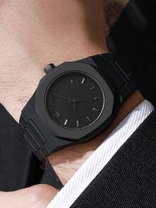 1PC Men Fashionable And Minimalist Quartz Watch, Polygonal Dial, Suitable For Daily Wear, Gifts For Friends On Holidays Such As Birthdays, Christmas, Thanksgiving, Etc