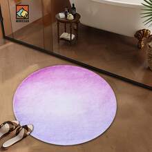 1 pieza/10 piezas Alfombra de baño con patrón degradado morado, material de franela, alfombra redonda para el piso, decoración esponjosa, adecuada para baño, entrada, cocina, sala de estar y otras ocasiones, lavable a máquina, antideslizante, decoración navideña, regalo ideal - Multicolor - Ver 8